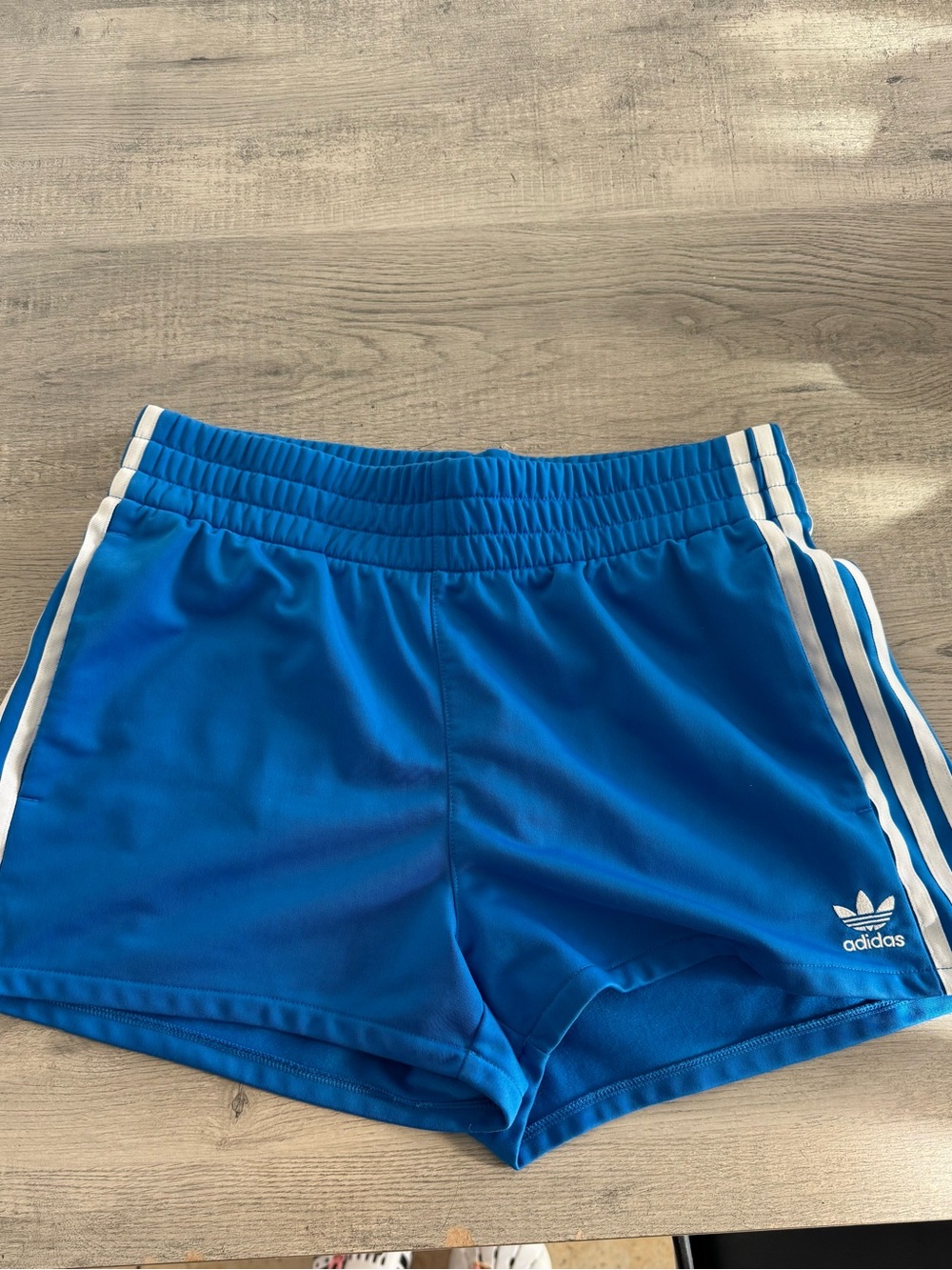 adidas Women's Royal Blue Athletic Shorts with White Stripes
